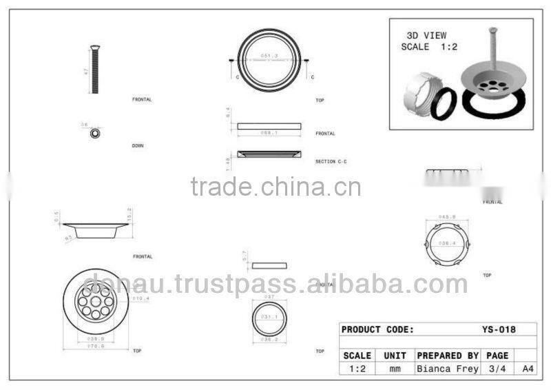 Bathtub Trap with Bras Fuse 50 mm (YP018)