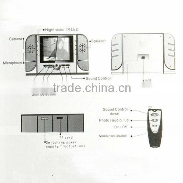 Night Vision Motion Detecting HD 720P Hidden Camera SD Card DVR Clock