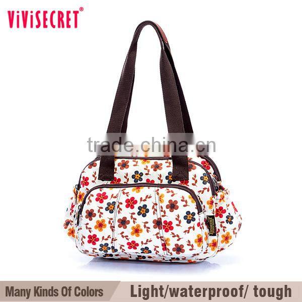 Fashion nylon bags oversized tote bag colorful flower handbags