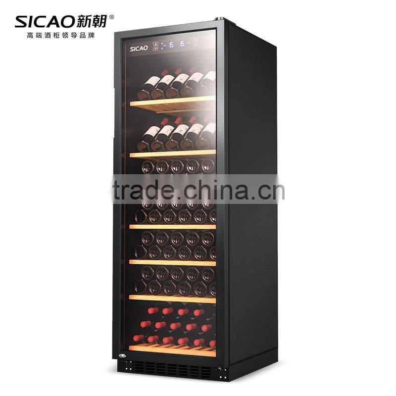 133L~490L 52~190 Bottles LED Temperature Control Compressor Wine Cellar With Glass Door Sicao Wine Cooler