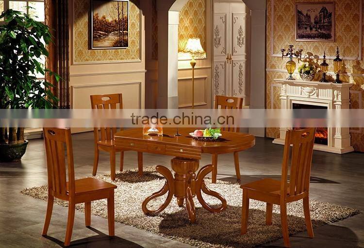 Hotsale round rotating dining table with strong wooden base