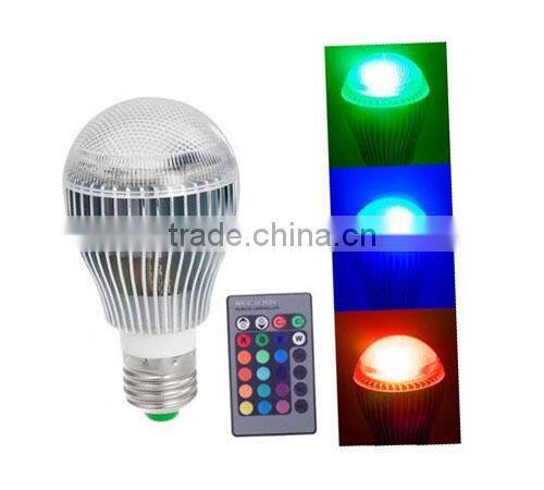 E27 RGB LED Lamp Light Bulb 16 Colors Changing 5W magic + IR Remote Control CJ-RGBQPD-018