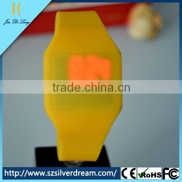 New Custom fashion Led Children Square Silicone Wrist silicone quartz LED Watch