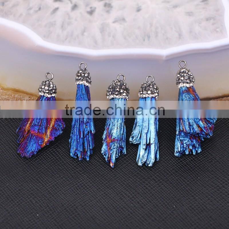 Titanium Quartz Stone Druzy Pendant, Pave Crystal Gem stone Pendant For Jewelry Making