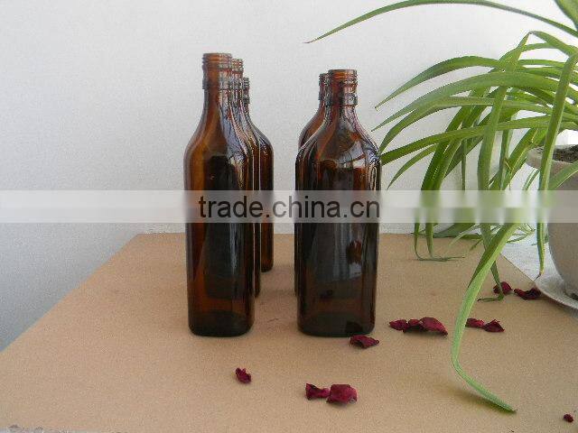 Wholesale brown empty glass bottle for wine and medicine
