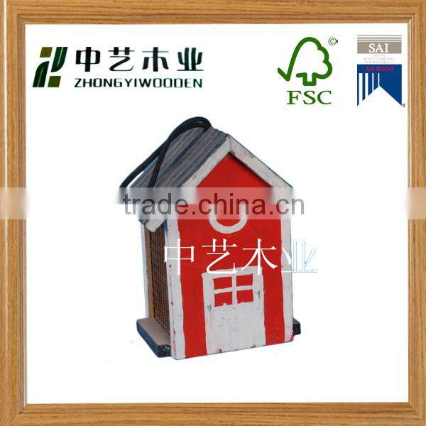 China suppliers FSC&SA8000 OEM garden pine christmas gift wooden animal garden bird house