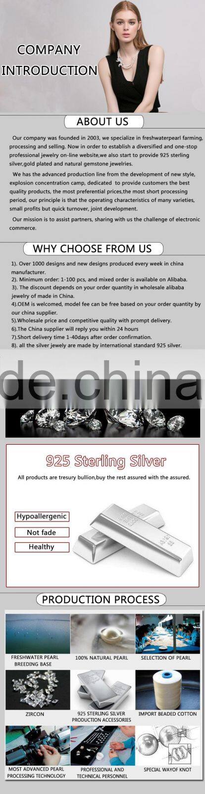 2016 hot sale genuine pearl pendant natural freshwater pearl pendant necklace sterling silver jewelry