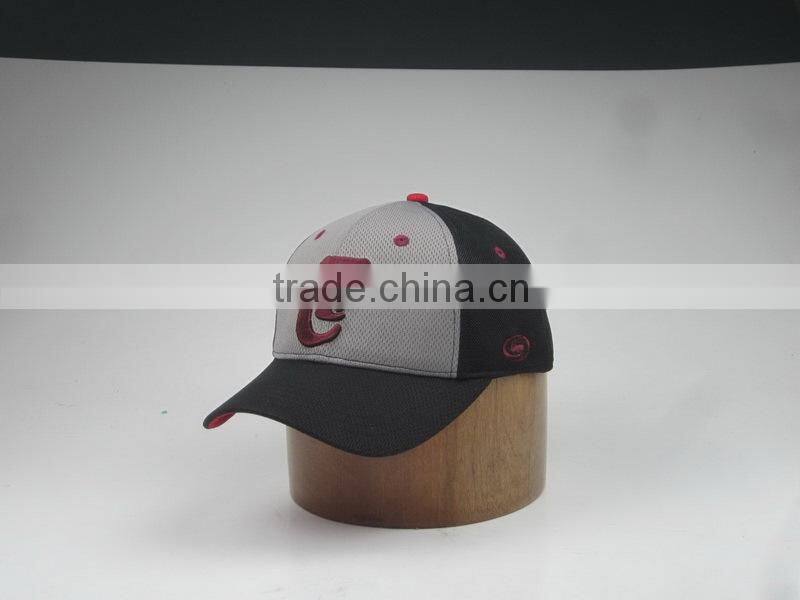 3D embroidery 6 panel flexfit cap, sports mesh flexfit cap
