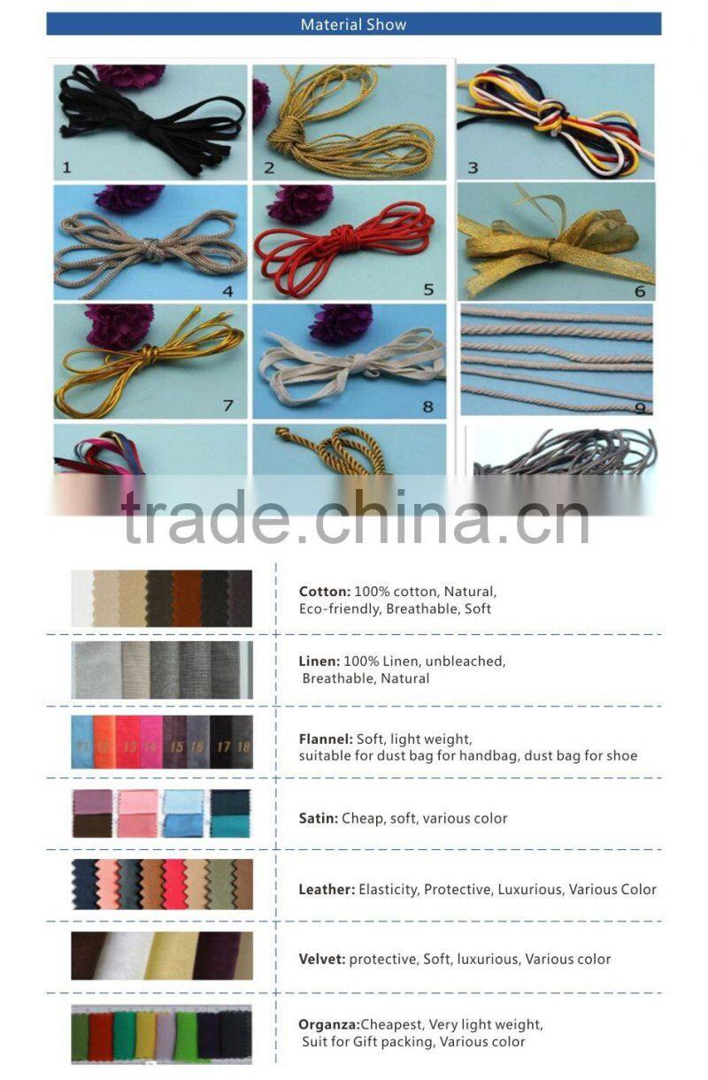 high quality handmade drawstring velvet packaging mobile pouch