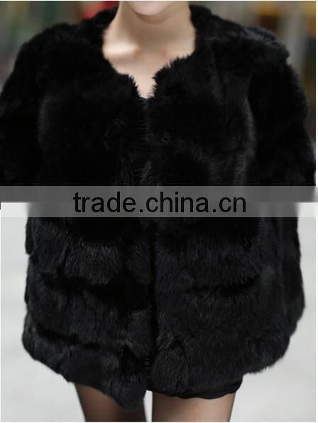 Fancy Graceful Women Fur Winter Coat Knitted Sheep Coat