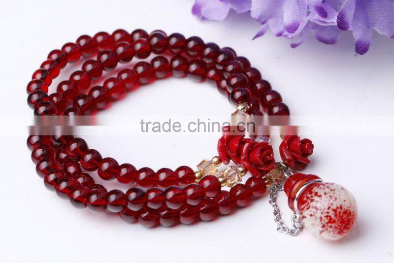 High Quality Glow in the dark essential oil bottle wish bottle bracelet, glass bracelet pendant charm