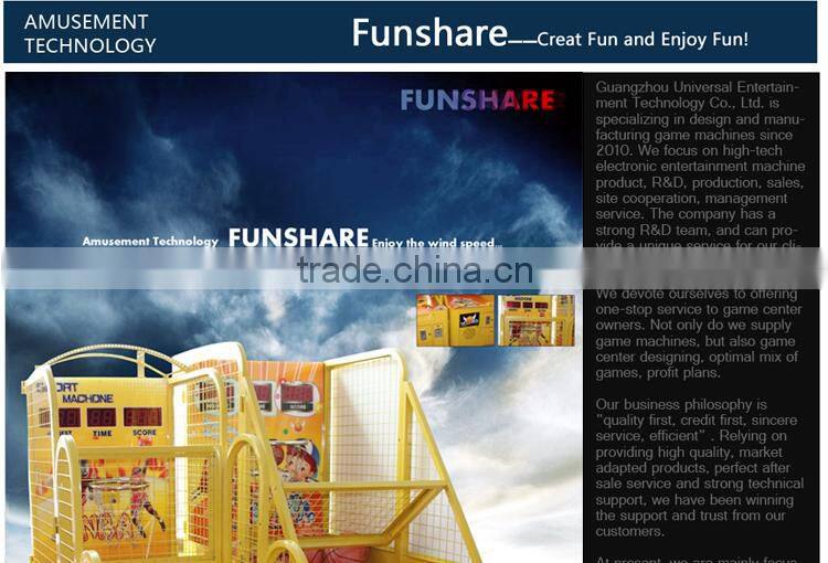 Funshare popular coin operated mini street basketball arcade game machine for children