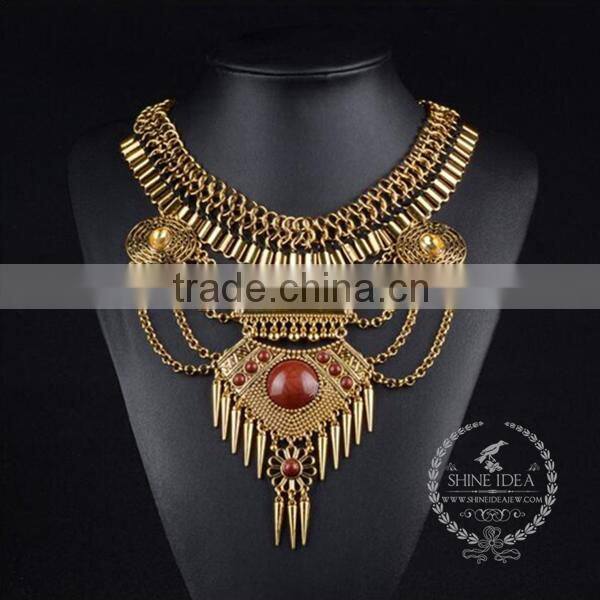 high quality vintage rhinestone chunky statement necklace tin alloy fashion women pendant necklace 6390148