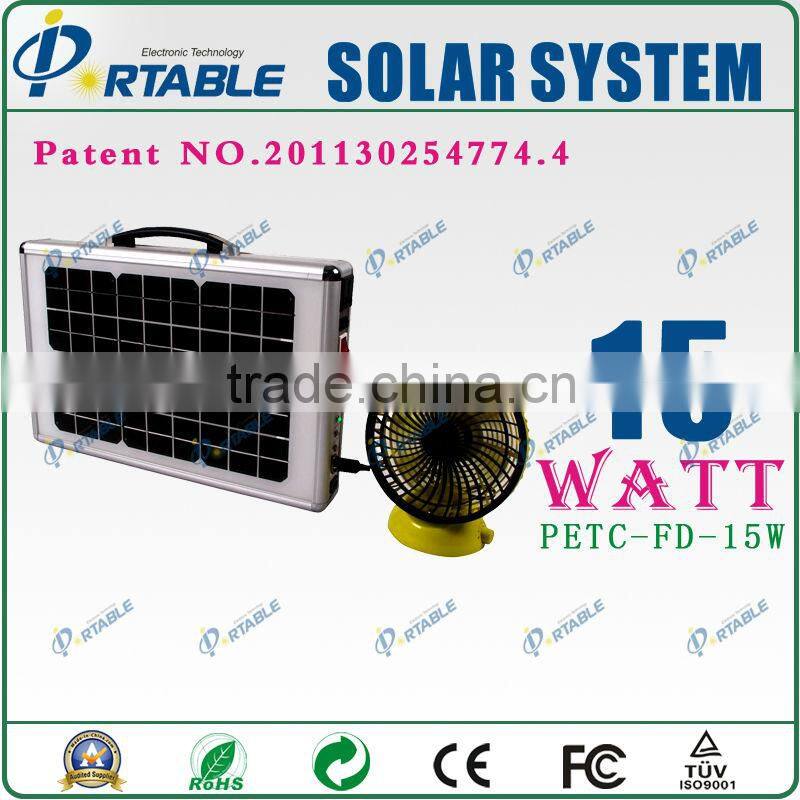 Home use 15w portable solar power system