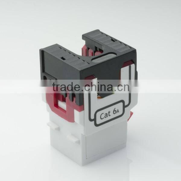ISO RJ45 8P8C UTP 180Degree Cat 6A Keystone Jack