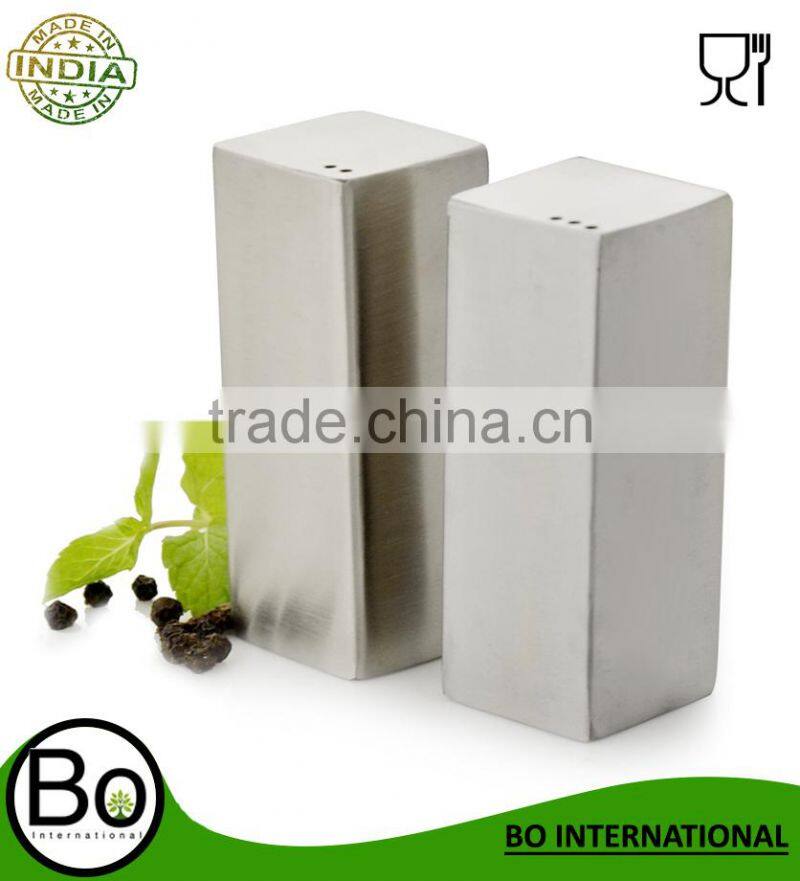 Stainless steel Silver Shaker Rectangular Salt And Pepper