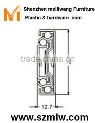 45mm automatic back-bit ball slide with a damper 3 drawer slide