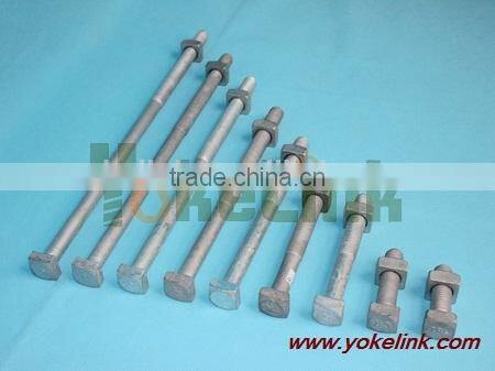 poleline hardware Hot Dip Galvanized square nut and bolt