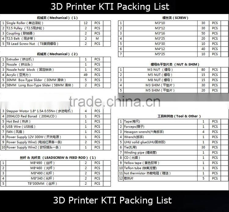 200 x 200 x 180mm Reprap DIY Semi Assembled 3D Printer Prusa I3 DIY 3d Printer Kit Factory Pric