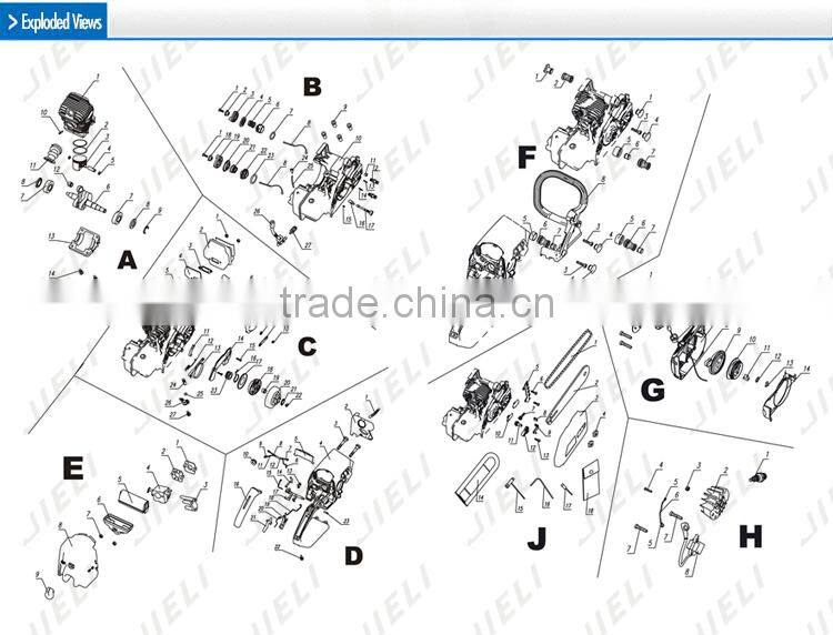 MS250 230 2.3kw 45cc chain saw steel