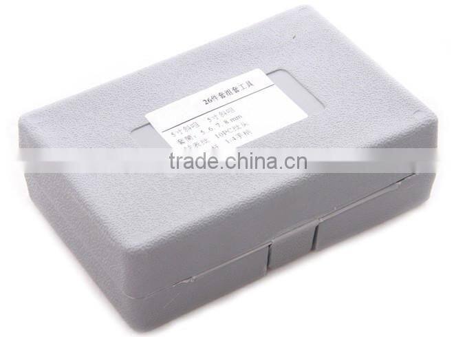 26 piece set kit household screwdriver tool power nails hammer measuring tape handyman carage