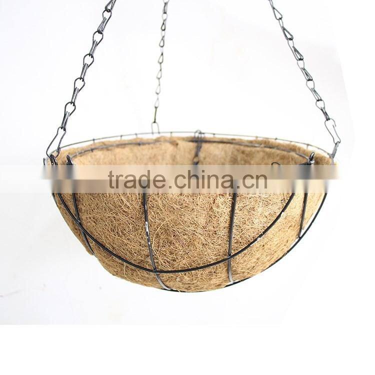 S&D New Design Garden Decoration Wire Hanging Basket flower pot With Coco Liner