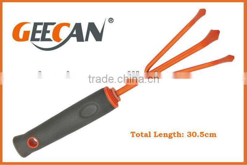 plastic handle mini three-jaw rake