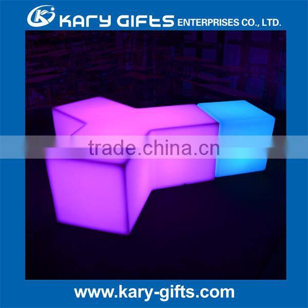 Shining led combined chair, glowing connected bar chair, led chairs and tables