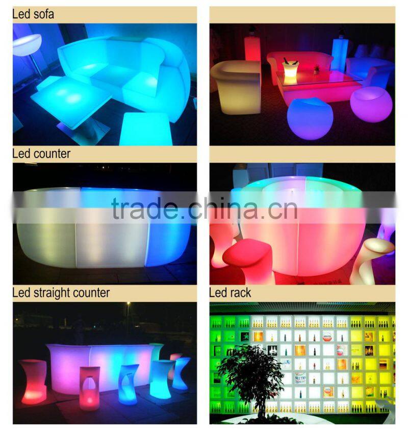 New item led furniture 16 color change remote control wireless led bar chair