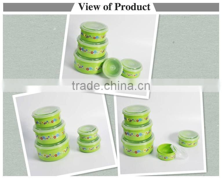 5 pieces round pp plastic food storage container