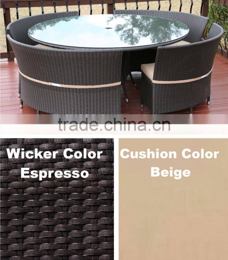 cheap wicker restaurant furniture round dining table curved outdoor dining chairs