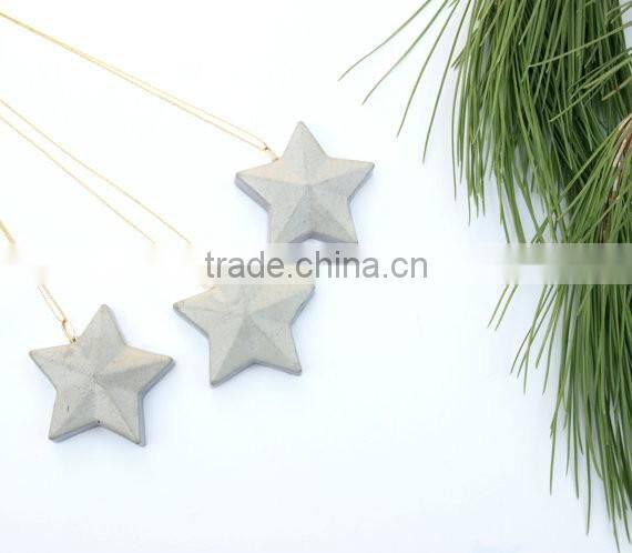 Concrete or cement homewares christmas decoration Star Ornaments