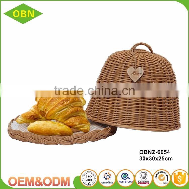 Wholesale Eco - friendly Handmade Durable Brown Wicker Bread Fruit Basket with Cover