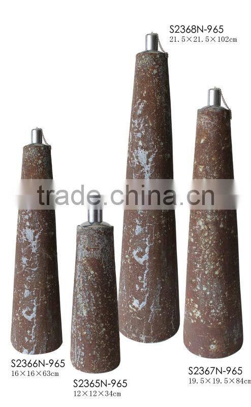 Antique Brass Rusty Tall Cone Oil Lamp Home Decoration