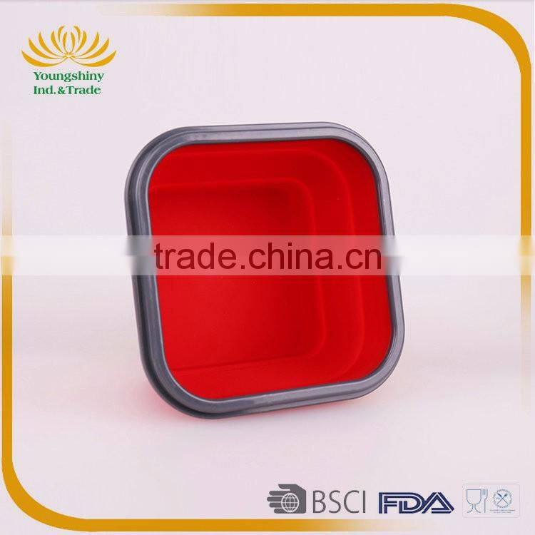 Silicone collapsible school lunch box