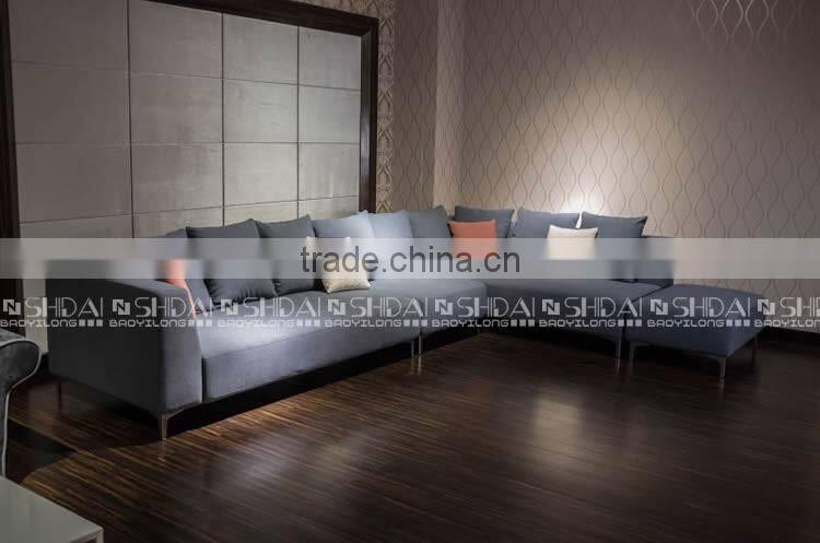 Sofa sectional modular blue fabric living room L shape right chaise G1118