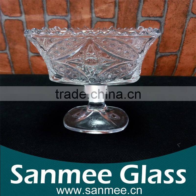 Middle Size Square Shape Ice Cream Glass Cup