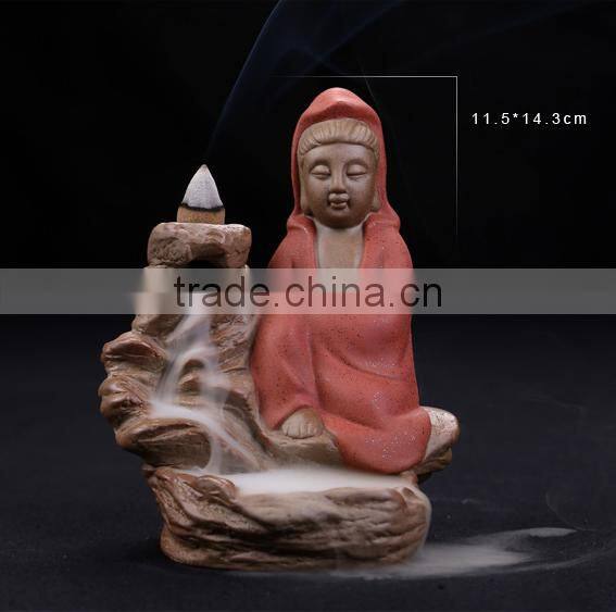 Buddha Guanyin Backflow Incense Burner Ceramic Crafts Decoration