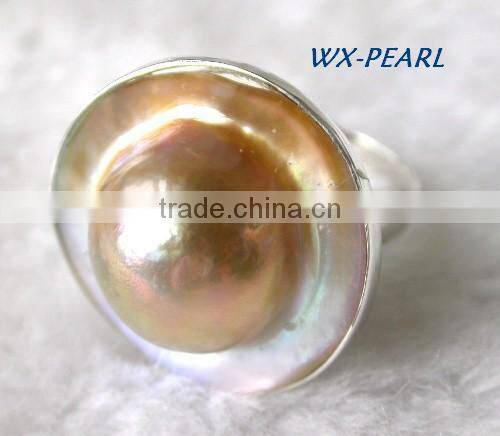 Fashion pearl bowl ring tahitian pearl ring
