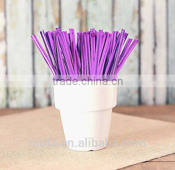 Bakery pink metallic bread bag twist ties, Favor bag ties, Lollipop Twist Ties