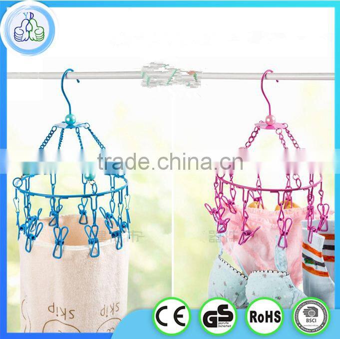 Wholesale metal hanging clothes, indoor clothes,wire pegs clothes