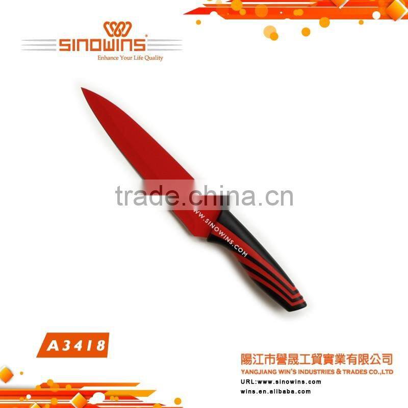A3418 New design Hot Sale High Quality 5pcs Stainless Steel Knife Set with Non-stick Coating