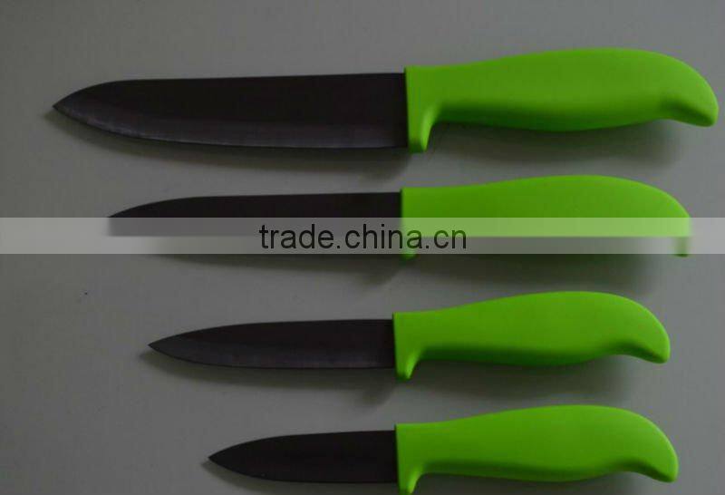 Factory in Yangjiang 4 Pieces PP+TPR Handle Zirconia Ceramic Knife