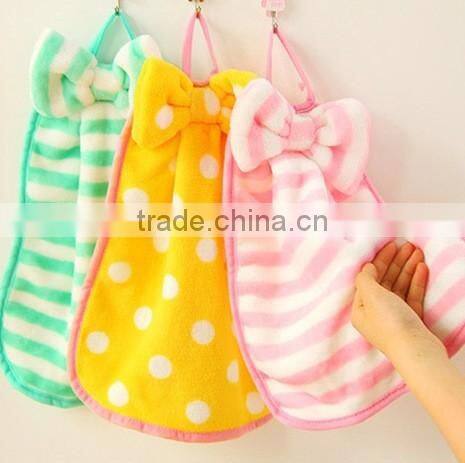 Wholesale Bow-knot Shape Kids Small Hand Towels For Home Decoration Microfiber Hand Towel