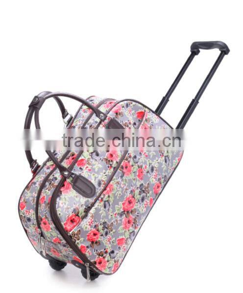 printing Trolley travel bag with durable wheels
