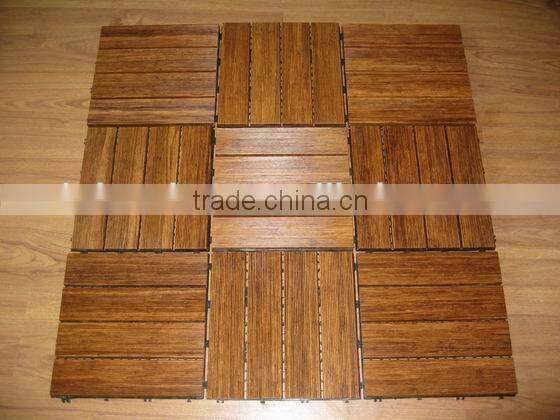 Outdoor Strand Woven Bamboo Decking Tile Unit Carbonized Color-KE-OS0825