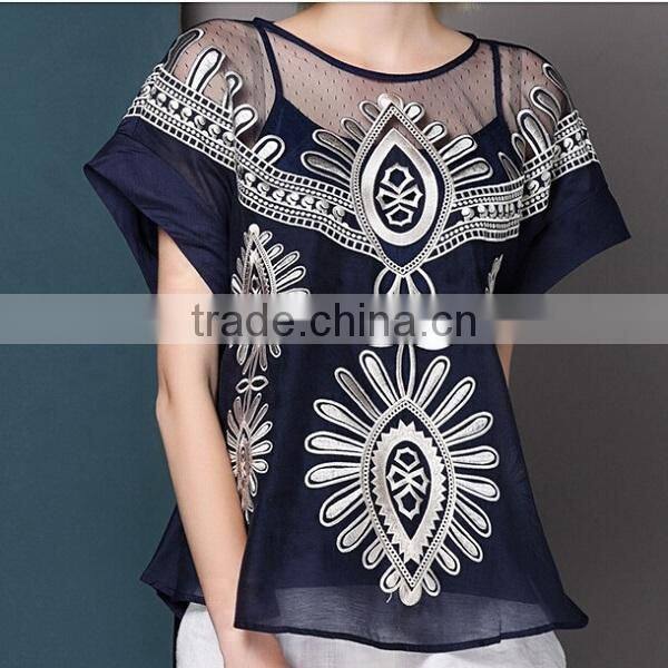 Europe design organza blouse,organza fabric types ,best price organza fabric