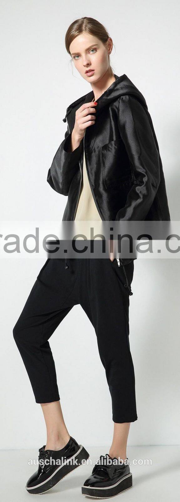 korean style outdoor fashion ladies smart casual hoodie jacket wholesale