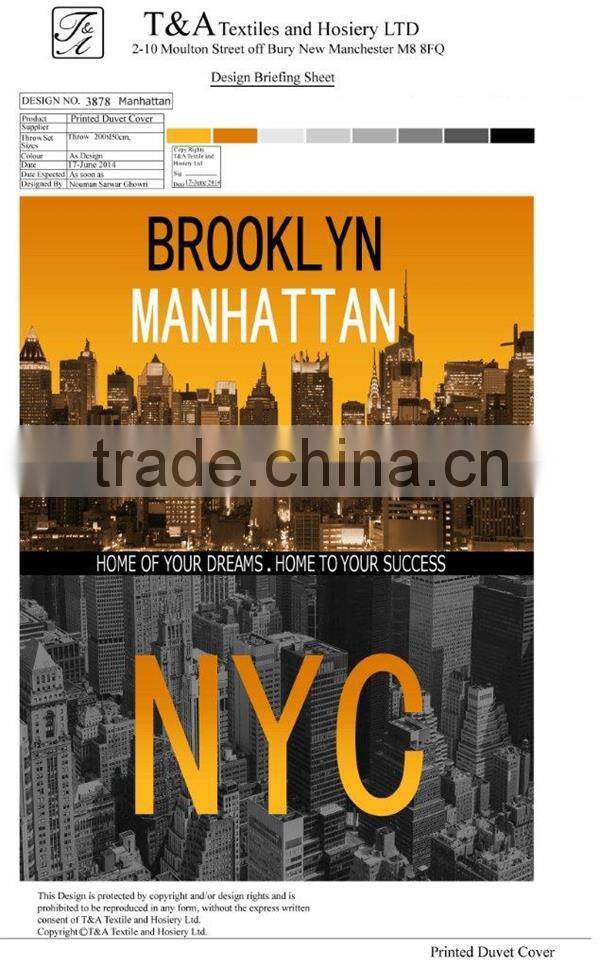 Popart design fleece blanket Manhattan throw blanket