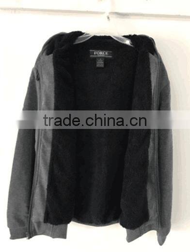 Sherpa lining simple style men hoody jacket